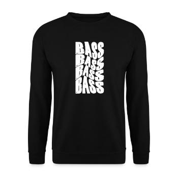 Fetter Bass-Typografie - Unisex Pullover - Schwarz - Vorne - Alina (178cm) & Michal (187cm)
