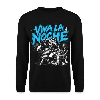 Viva La Noche – Feuerwerk - Unisex Pullover - Schwarz - Vorne - Alina (178cm) & Michal (187cm)