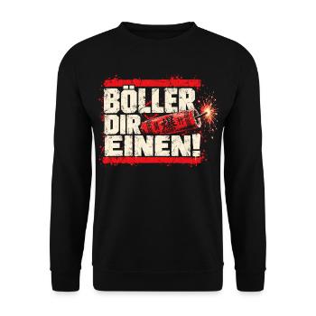 Böller dir einen - Unisex Pullover - Schwarz - Vorne - Alina (178cm) & Michal (187cm)