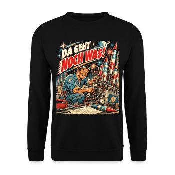 Da geht noch was – Feuerwerk - Unisex Pullover - Schwarz - Vorne - Alina (178cm) & Michal (187cm)