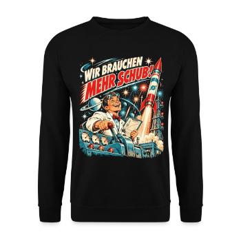 Wir brauchen mehr Schub – Feuerwerk - Unisex Pullover - Schwarz - Vorne - Alina (178cm) & Michal (187cm)