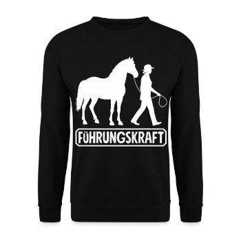 Lustiges Pferdemädchen & Reiter Spruch Geschenke - Unisex Pullover - Schwarz - Vorne - Alina (178cm) & Michal (187cm)