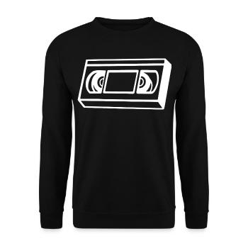 Videokassette Symbol Kindheit - Unisex Pullover - Schwarz - Vorne - Alina (178cm) & Michal (187cm)