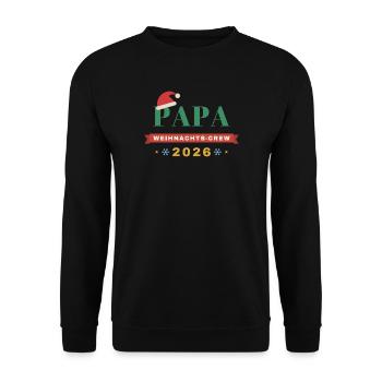 Papa – Weihnachts-Crew 2026 Partnerlook - Unisex Pullover - Schwarz - Vorne - Alina (178cm) & Michal (187cm)