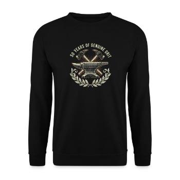 50 Jahre echter Grind - Unisex Pullover - Schwarz - Vorne - Alina (178cm) & Michal (187cm)