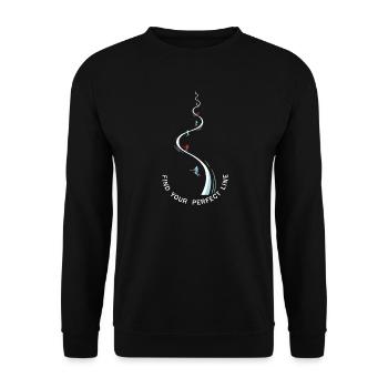 Find Your Perfect Line Skifahrer Silhouette  - Unisex Pullover - Schwarz - Vorne - Alina (178cm) & Michal (187cm)
