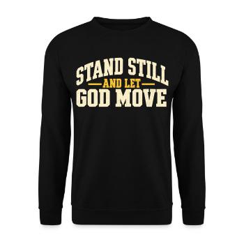 Kühnes Amen, steh still und lass Gott handeln - Unisex Pullover - Schwarz - Vorne - Alina (178cm) & Michal (187cm)