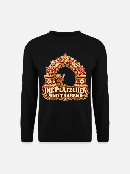 Tragende Plätzchen - Unisex Pullover - Schwarz