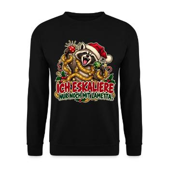 Festliche Eskalation - Unisex Pullover - Schwarz - Vorne - Alina (178cm) & Michal (187cm)