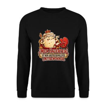 Sauerteig als Mitbewohner - Unisex Pullover - Schwarz - Vorne - Alina (178cm) & Michal (187cm)