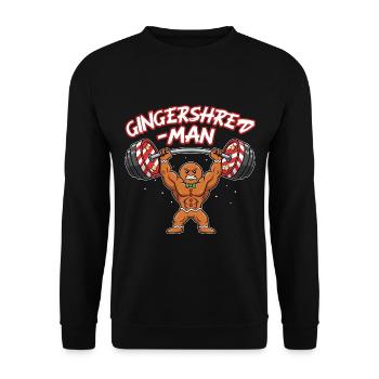 Gingershred Man - Lustiger Weihnachts Gym Humor - Unisex Pullover - Schwarz - Vorne - Alina (178cm) & Michal (187cm)
