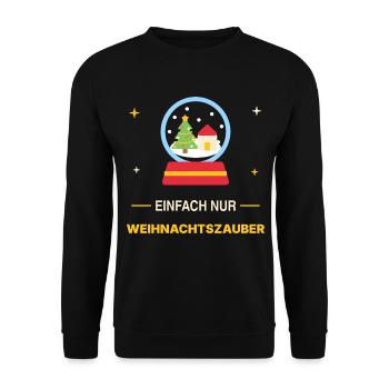 Einfach nur Weihnachtszauber – Schneekugel - Unisex Pullover - Schwarz - Vorne - Alina (178cm) & Michal (187cm)