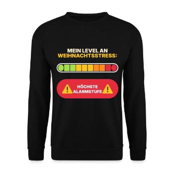 Weihnachtsstress: Höchste Alarmstufe - Unisex Pullover - Schwarz - Vorne - Alina (178cm) & Michal (187cm)