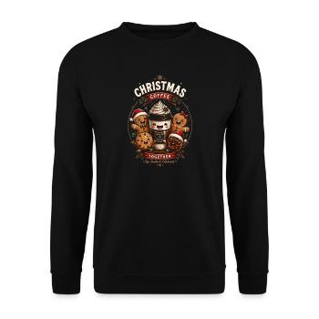 Weihnachtskaffee-Gourmet-Festset - Unisex Pullover - Schwarz - Vorne - Alina (178cm) & Michal (187cm)