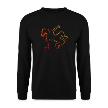Geschenkidee für die Breakdancerin mit Streetdance - Unisex Pullover - Schwarz - Vorne - Alina (178cm) & Michal (187cm)