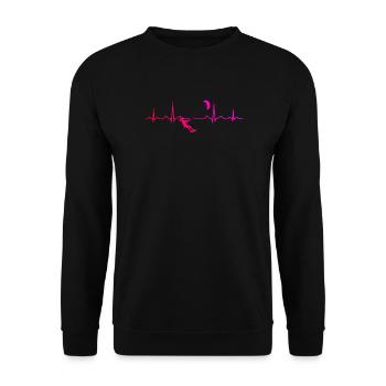 Wassersport Geschenkidee für eine Wassersportlerin - Unisex Pullover - Schwarz - Vorne - Alina (178cm) & Michal (187cm)