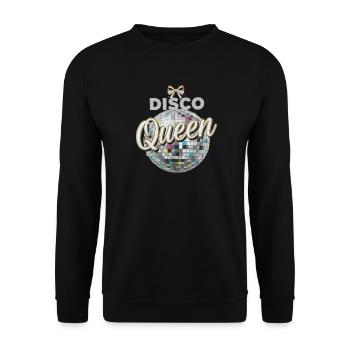 Disco Queen Discokugel Vintage Geburtstag Party - Unisex Pullover - Schwarz - Vorne - Alina (178cm) & Michal (187cm)