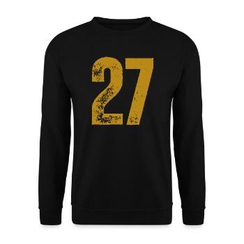 27 - Unisex Pullover - Schwarz - Vorne - Alina (178cm) & Michal (187cm)