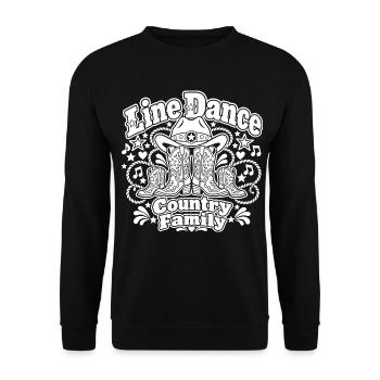Line Dance Country Familie - Unisex Pullover - Schwarz - Vorne - Alina (178cm) & Michal (187cm)