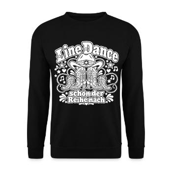 Line Dance Western Motiv - Unisex Pullover - Schwarz - Vorne - Alina (178cm) & Michal (187cm)
