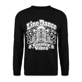 Line Dance Country Vibes - Unisex Pullover - Schwarz - Vorne - Alina (178cm) & Michal (187cm)