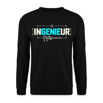 Ingenieur – Das Genie im Wort - Unisex Pullover - Schwarz - Vorne - Alina (178cm) & Michal (187cm)