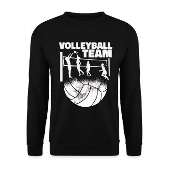Volleyball Team – Spieler am Netz - Unisex Pullover - Schwarz - Vorne - Alina (178cm) & Michal (187cm)