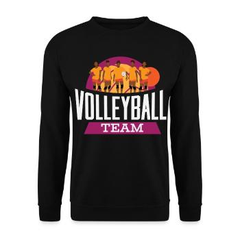 Volleyball Team – Mannschaft Retro Sonne - Unisex Pullover - Schwarz - Vorne - Alina (178cm) & Michal (187cm)