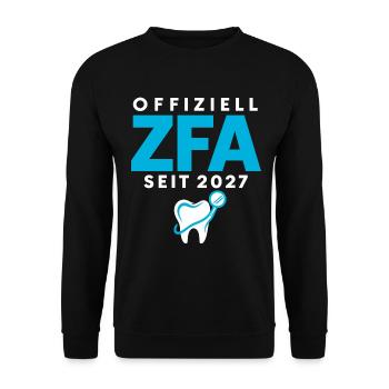 Offiziell ZFA seit 2027 – Zahnmedizin Beruf - Unisex Pullover - Schwarz - Vorne - Alina (178cm) & Michal (187cm)