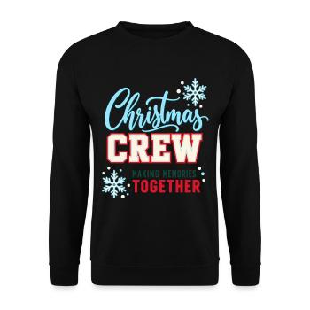 Christmas Crew – Gemeinsame Weihnachtserinnerungen - Unisex Pullover - Schwarz - Vorne - Alina (178cm) & Michal (187cm)