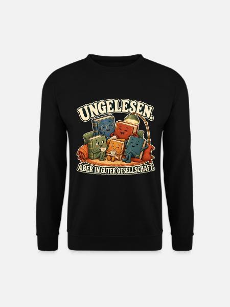 Ungelesene Bücher unter sich - Unisex Pullover - Schwarz