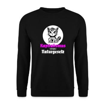 Kapitalismus ist kein Naturgesetz - Unisex Pullover - Schwarz - Vorne - Alina (178cm) & Michal (187cm)