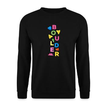 Klettern Bouldern Kletterwand - Unisex Pullover - Schwarz - Vorne - Alina (178cm) & Michal (187cm)