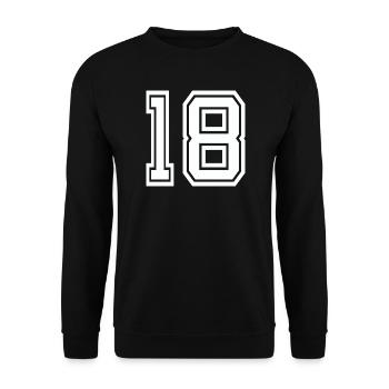 Geometrische 18 Umrisse – Blockstil - Unisex Pullover - Schwarz - Vorne - Alina (178cm) & Michal (187cm)