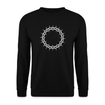 Dornenkreis-Emblem - Unisex Pullover - Schwarz - Vorne - Alina (178cm) & Michal (187cm)