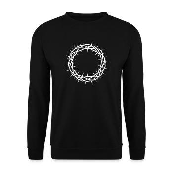 Dornenkreis-Kranz - Unisex Pullover - Schwarz - Vorne - Alina (178cm) & Michal (187cm)