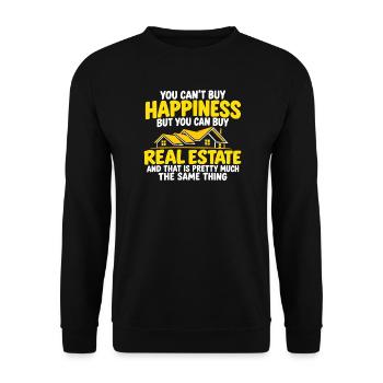 Hausbesitzer, Immobilienmakler, Einweihungshumor - Unisex Pullover - Schwarz - Vorne - Alina (178cm) & Michal (187cm)