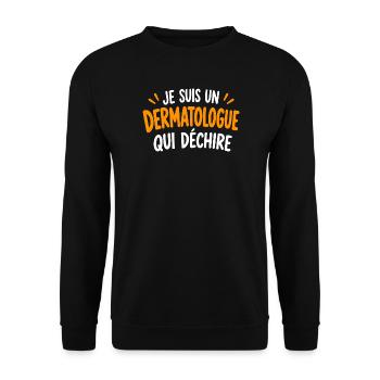 Dermatologe, der reißt - Unisex Pullover - Schwarz - Vorne - Alina (178cm) & Michal (187cm)