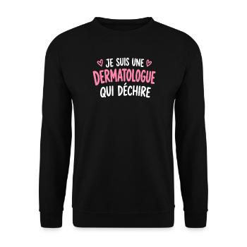 Dermatologe, der reißt - Unisex Pullover - Schwarz - Vorne - Alina (178cm) & Michal (187cm)