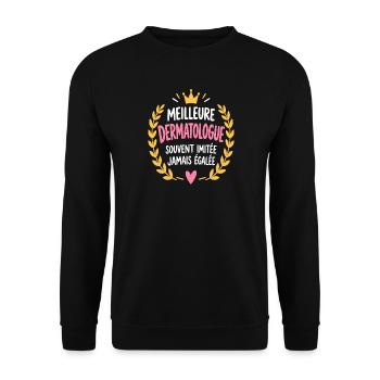 Bester imitierter Dermatologe - Unisex Pullover - Schwarz - Vorne - Alina (178cm) & Michal (187cm)