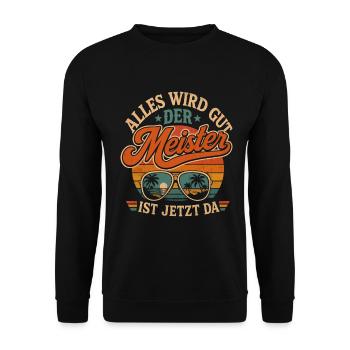 Meisterprüfung bestanden Meister - Unisex Pullover - Schwarz - Vorne - Alina (178cm) & Michal (187cm)