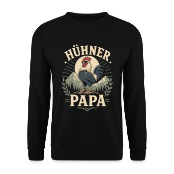Hühner Papa Hühnerbesitzer Design - Unisex Pullover - Schwarz - Vorne - Alina (178cm) & Michal (187cm)