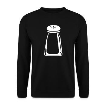 Salzstreuer Salz Küche Koch Geschenk - Unisex Pullover - Schwarz - Vorne - Alina (178cm) & Michal (187cm)