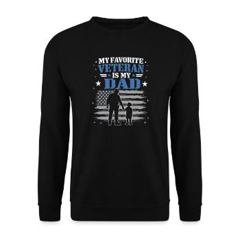 My Favorite Veteran Is My Dad Soldat - Unisex Pullover - Schwarz - Vorne - Alina (178cm) & Michal (187cm)