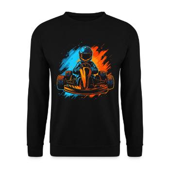 Go-Kart Motorsport Rennfahrer Jungen Herren Gokart - Unisex Pullover - Schwarz - Vorne - Alina (178cm) & Michal (187cm)
