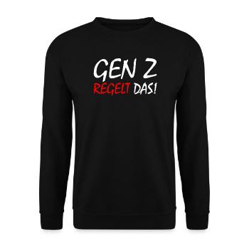 gen z regelt das - Unisex Pullover - Schwarz - Vorne - Alina (178cm) & Michal (187cm)