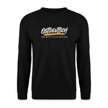 Ostdeutsch Spruch nicht kleinzukriegen Shirt - Unisex Pullover - Schwarz - Vorne - Alina (178cm) & Michal (187cm)