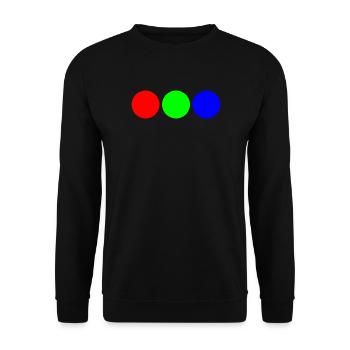 Fette Primärfarb-Trio-Kreise - Unisex Pullover - Schwarz - Vorne - Alina (178cm) & Michal (187cm)