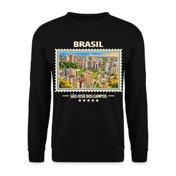 Brasilien São José dos Campos Vintage Reisemarke - Unisex Pullover - Schwarz - Vorne - Alina (178cm) & Michal (187cm)