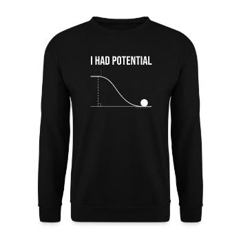 I Had Potential - Physiker & Nerd Geschenk - Unisex Pullover - Schwarz - Vorne - Alina (178cm) & Michal (187cm)